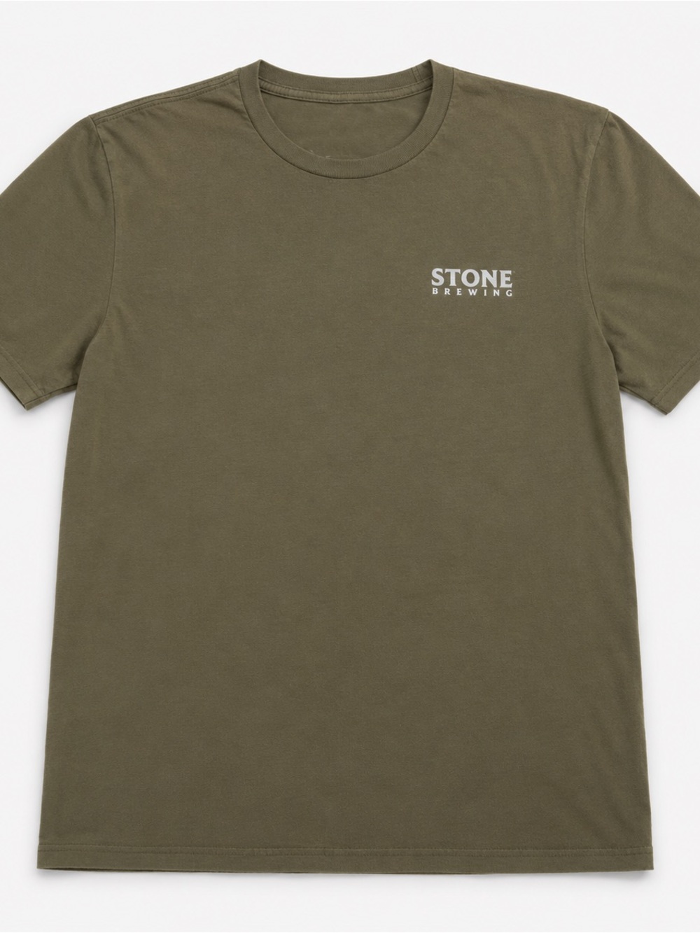 Stone brewing t Olive Green Crewneck Tee